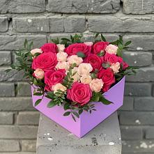 Цветочная композиция из Розы в коробке в Воздвиженское