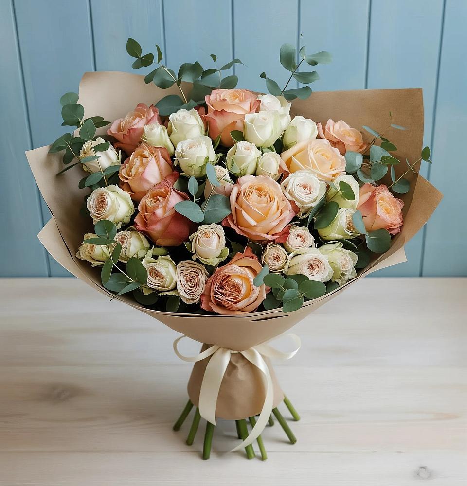 Букет цветов из: Альстромерии и Розы в Воздвиженское