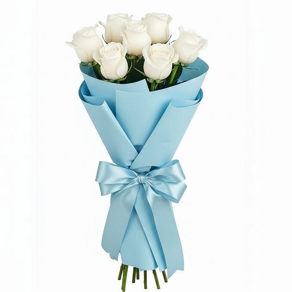 Букет 7 белых роз Проуд в Воздвиженское