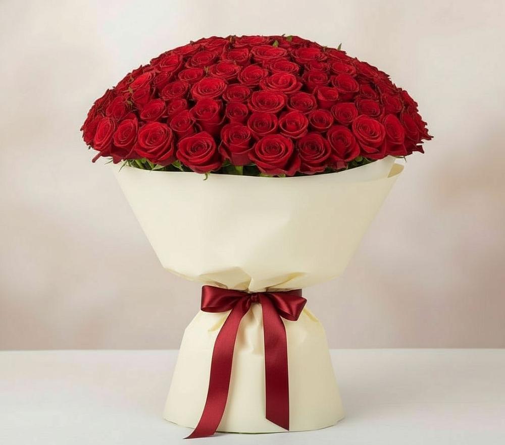 Букет 101 Красная роза Милано в Воздвиженское