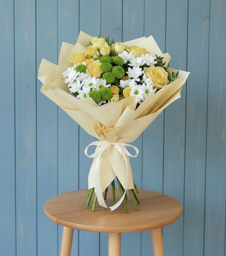 Букет цветов из: Хризантемы и Розы в Воздвиженское