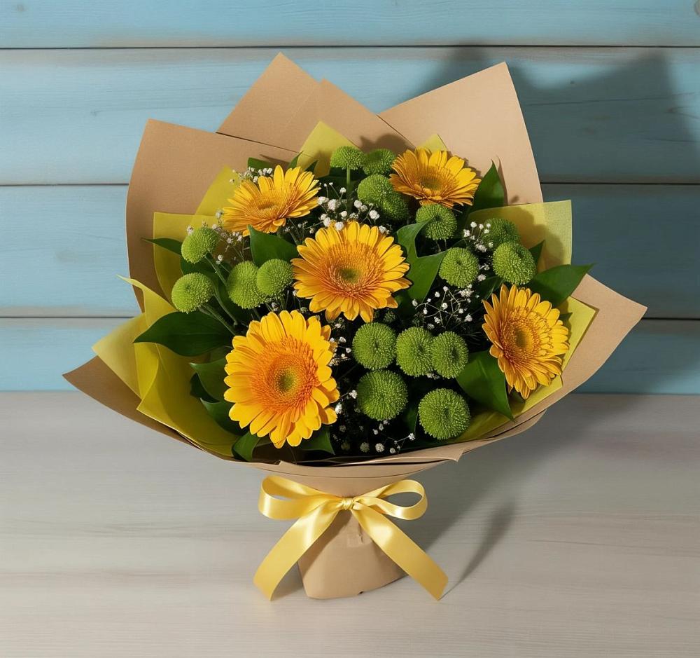 Букет цветов из: Герберы и Хризантемы в Воздвиженское
