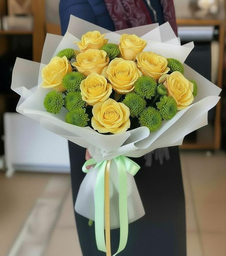 Букет цветов из: Хризантемы и Розы в Воздвиженское