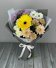 Букет цветов из:  Розы, Герберы и Хризантемы в Воздвиженское