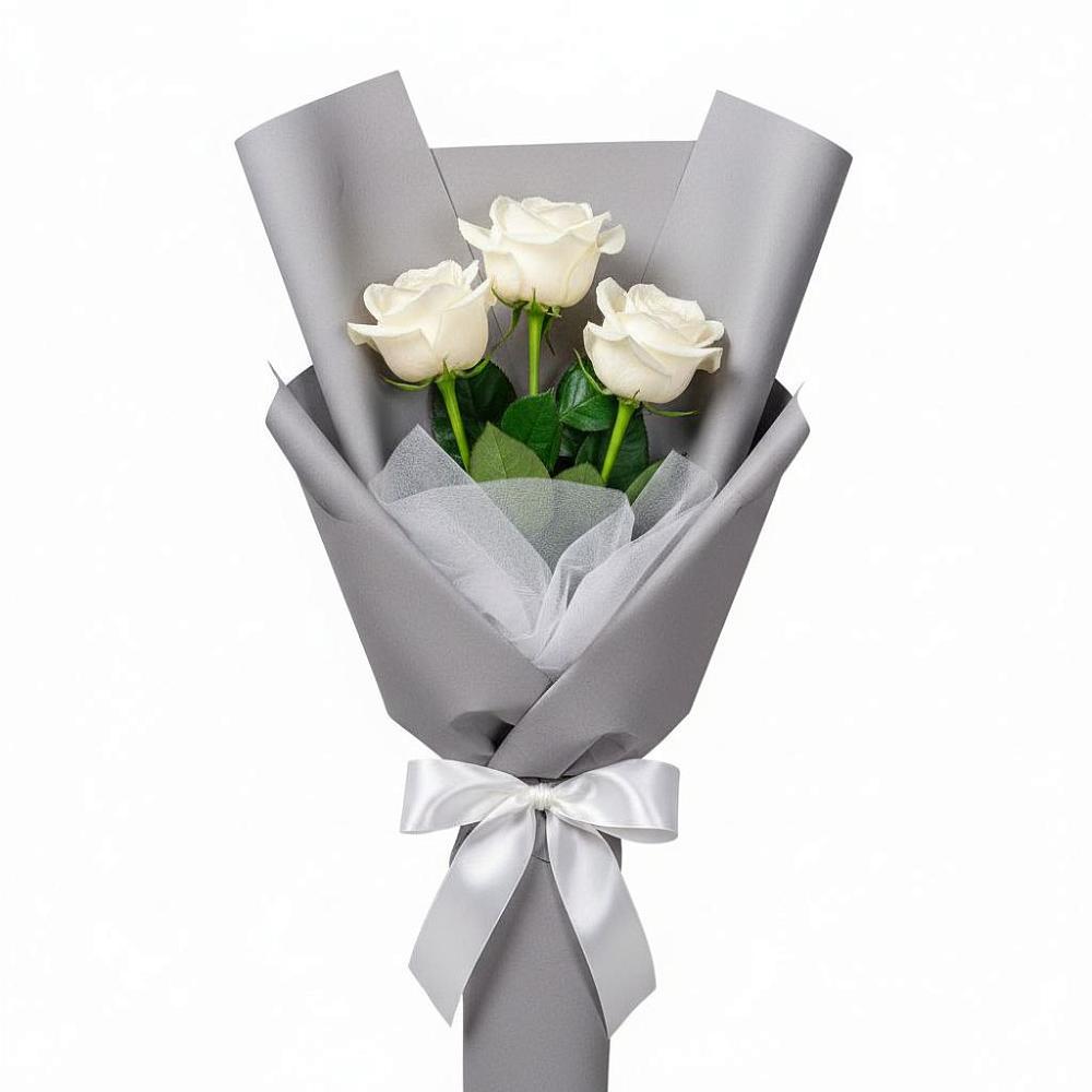 Букет 3 белые розы в Воздвиженское