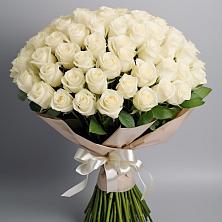 Букет 101 беля роза Белоснежка в Воздвиженское