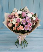 Букет цветов из:  Хризантемы, Розы и Альстромерии #REPLACE_PRED# Воздвиженское