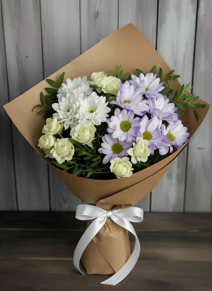 Букет цветов из: Хризантемы и Розы в Воздвиженское